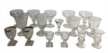 A group of 18th and 19th century rummers and glasses