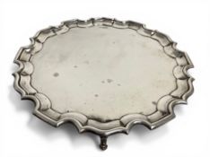 A large Edwardian silver salver, Daniel George Collins, Sheffield 1909