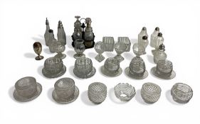 A mixed collection of 19th century glass tablewares