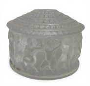 A Lalique Enfants Cherubs Roses powder bowl and cover