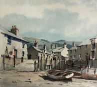 Colin Verity RMSA (British, 1924-2011), Harbour Scene and Cottages in a landscape