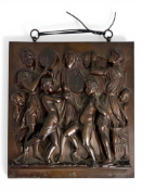 After Luca della Robbia, a high relief bronze panel from the Cantoria, cast by Barbedienne