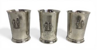 A group of three Edwardian silver military shooting competition beakers Elkington & Co. Ltd, London,