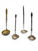A group of four 18th / early 19th century silver ladles