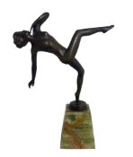 Josef Lorenzl (Austrian, 1892-1950), A 1930's Art Deco patinated bronze sculpture of a naked female