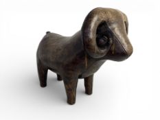 Attributed to Omersa for Liberty & Co., a vintage medium brown leather ram