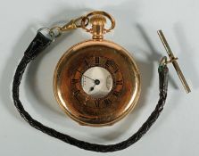 Waltham of the United States of America, a 10ct gold plated keyless half hunter pocket watch, the