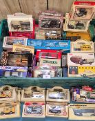 Crate of Days Gone and Matchbox boxed car models.