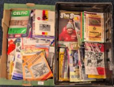 Two crates of mixed Scottish football programmes starting from the late 60's to present day- Good