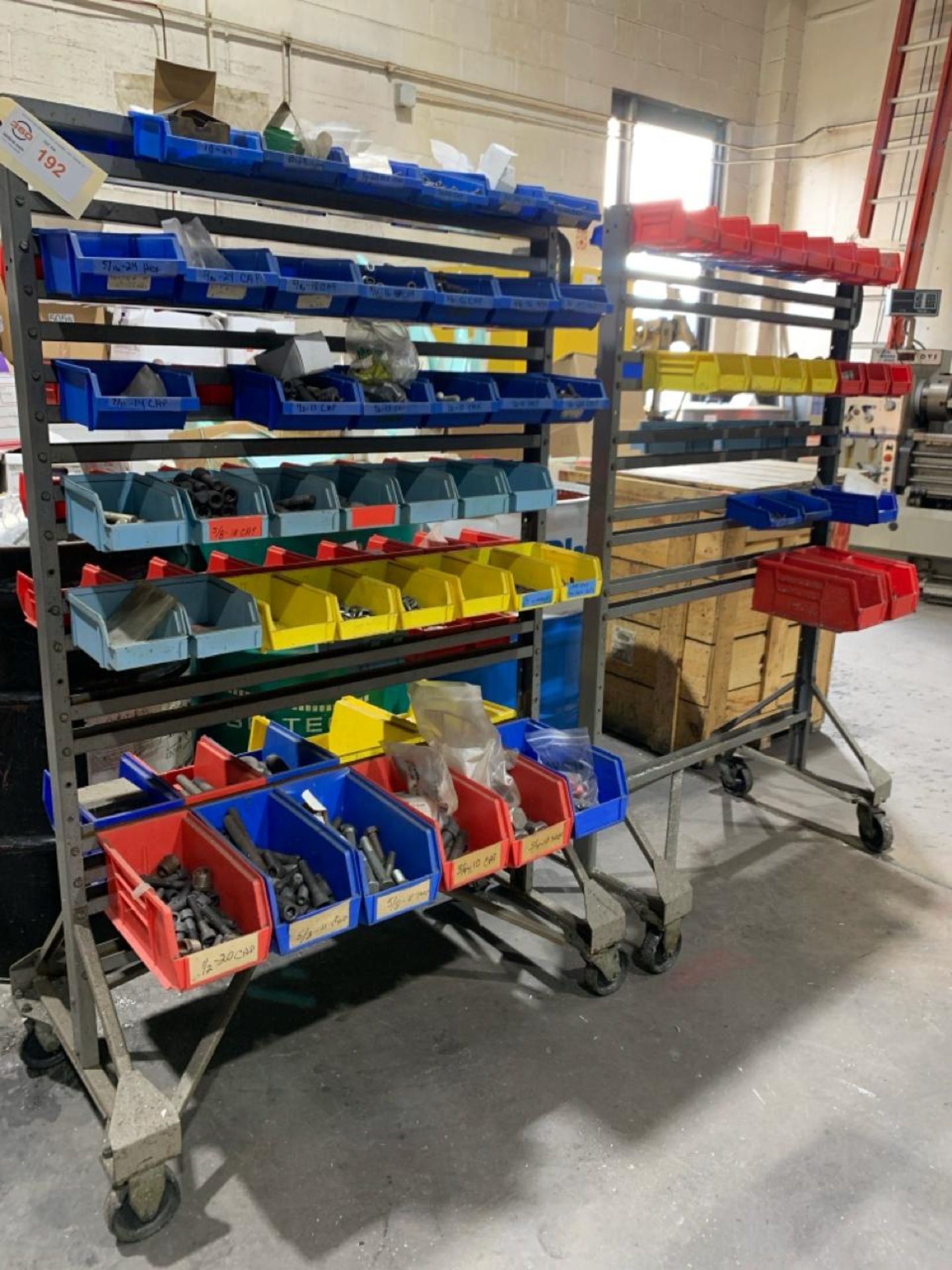 Lot of (2) Industrial Hardware Racks with Assorted Fasteners and ...