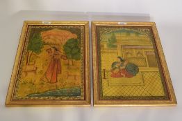 2 Indiase schilderijtjes