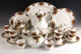 A Royal Albert part dinner service in the 'Old Country Roses pattern, comprising: a meat plate, 41.