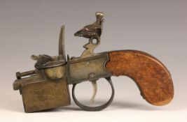 A Dunhill 'Tinder Pistol' table lighter, registered design number 794093, modelled as a faux