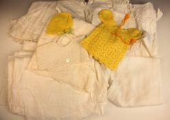 Five white cotton nightdresses or chemises, early 20th century; together with a broderie anglaise