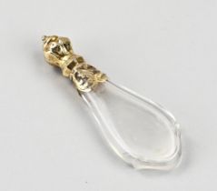 Fragrance bottle with gold collar and cap