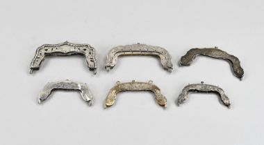 6 Silver handbag frames