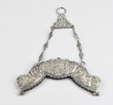 Silver purse frame with chain