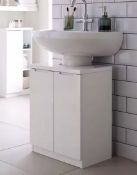 Hopton High Gloss Under Basin Cupboard in white, brand new in box