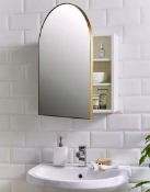 Arched Mirror Bathroom Cabinet in Gold, brand new in box with an RRP of £85