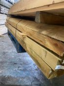 Title: Pallet of 90 lengths sawn treated arris rail 75mm x 75mm @2.4mDescription: Pallet of 90
