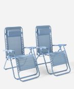Pair of Zero Gravity Chairs Blue BNIB RRP £89