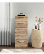 Lugo Ready Assembled 5 Drawer Tallboy Chest RRP £200
