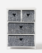Hyacinth Hearts 2+2 Drawer Unit - Grey / White - RRP £95