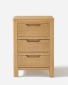 Lorcan Ready Assembled Wooden 3 Drawer Bedside RRP £160