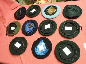 Eleven British Army berets