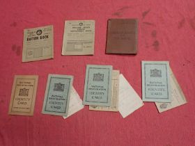 WW2 British I.D. cards, Soldiers Book with div patches Pay book, the original owner has put his