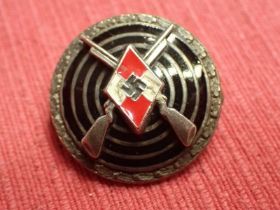 3rd Reich German Hitler Youth Marksmanship badge Two-part badge. All the enamel intact. Random