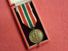 Cased 3rd Reich 1939 Memel Medal Medal in excellent condition with its original ribbon. Red