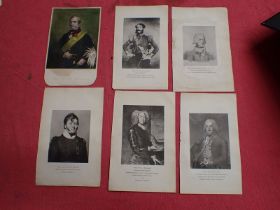 Victorian prints of British Army senior officers' Six prints 210 by 137 mm. One in colour
