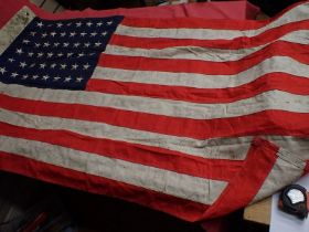 WW2 American U.S. Marines flag dated 1942 Multi-piece flag, each band a separate strip, each of