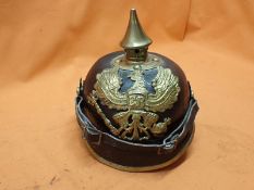 WW1 German Prussian M-1895 Pickelhaube helmet A good condition early WW1 Pickelhaube. No shrinkage