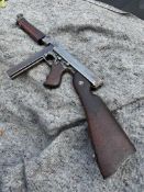 Deactivated U.S. WW2 Thompson M1A1 S.M.G. Good clean condition, no rust or pitting. Moving cocking