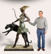 Bronze goddess of the hunt, 176 cm high