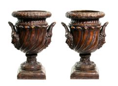 Pair of large bronze vases, 77 cm high
