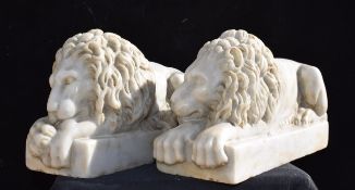 Pair of marble lions