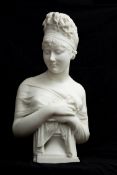 Antique white statuary marble sculpture, 19th century