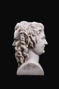 Marble sculpture of a two-faced man