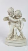 Group of white marble cherubs