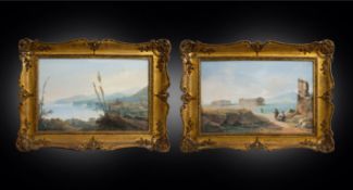Pair of antique Neapolitan gouaches, 19th century