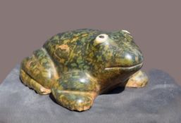 Antique green porphyry frog