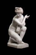 Marble crouching Aphrodite, H 88 cm