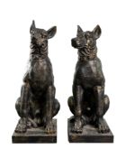 Pair of cast iron dogs