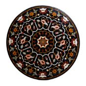 Round marble top, 118 cm, with semiprecious stones