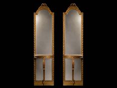 Antique console table with mirror