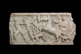 Antique bas-relief of a battle