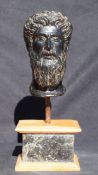 Roman emperor head in amber